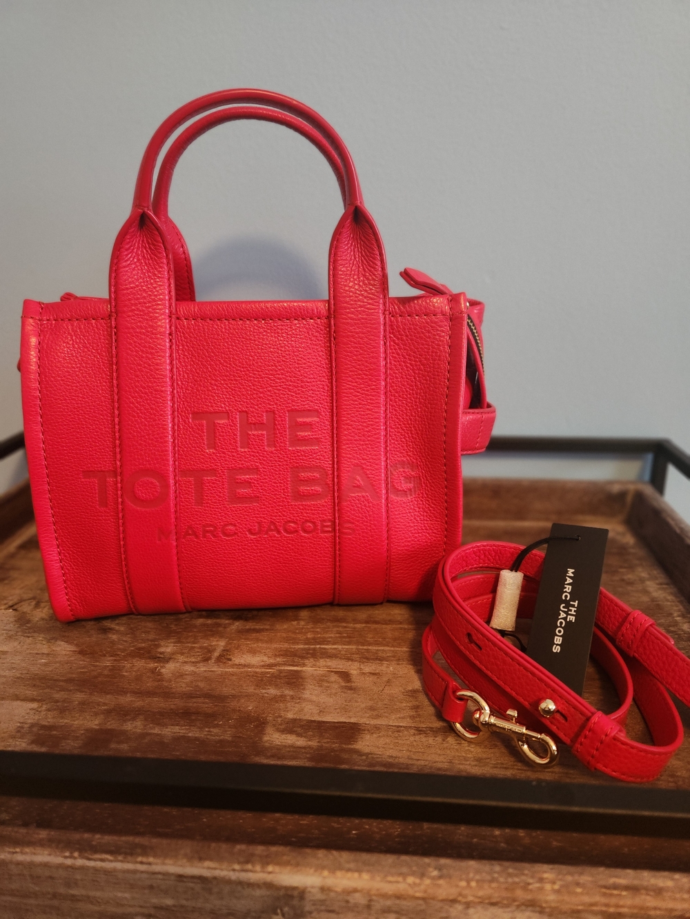 Marc Jacobs Red The Tote Bag - Leather Satchel In Sought After Red - Picture 5 of 7